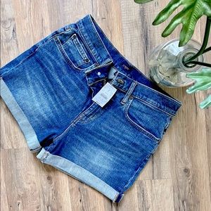 NWT J.Crew Denim Mom Shorts - Distressed Jean Shorts High Waisted